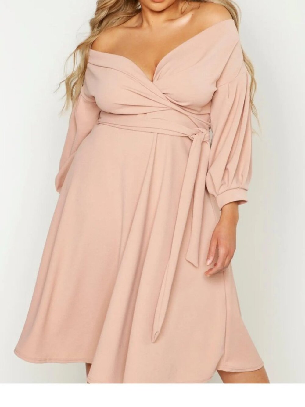 Boohoo Dress Long Flare V-neck- size 20
